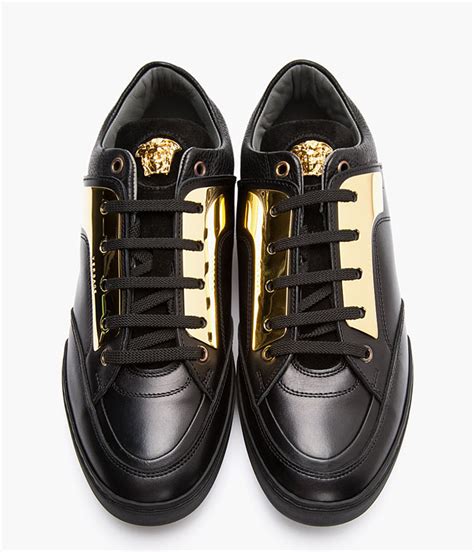 all black versace shoes|Versace shoes black and gold.